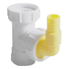 Flomasta Appliance Tee Piece Connector White 48mm -  40mm Pipe Connection