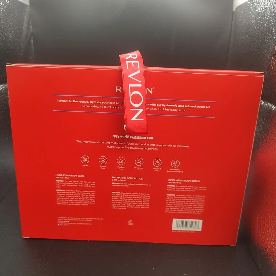 Revlon Trio Hydrating Travel Set Hyaluronic Acid  Include Lotion,Wash&body Scrub - Image 2 of 2