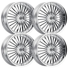 Set-4 2crave N26 17x7.5 5x4.55x114.3 40mm Chrome Wheels Rims 17 Inch