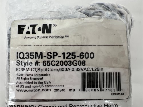 Eaton IQ35M-SP-125-600 CT Split Core 600A 0.33VAC 1.25in 65C2003G08 - Picture 4 of 9