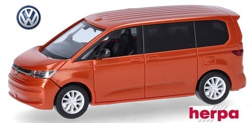VW Multivan 2022 orange Herpa 1/87 - Pour animer les rues de votre réseau ferroviaire HO