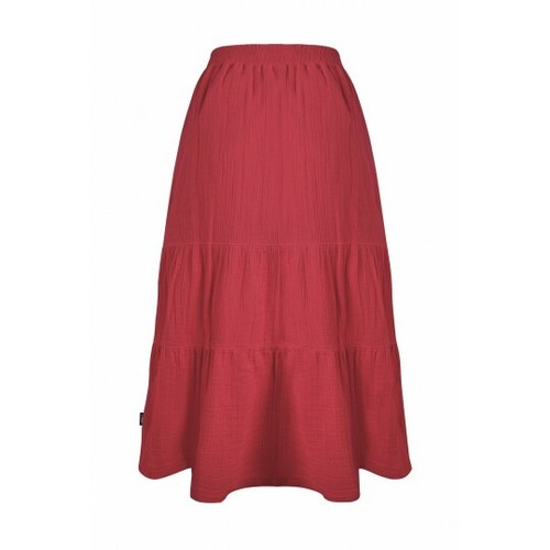 Weird Fish Lathika Organic Cotton Tiered Midi Skirt - Crimson - 10 12 14 16 -NEW - Picture 6 of 6