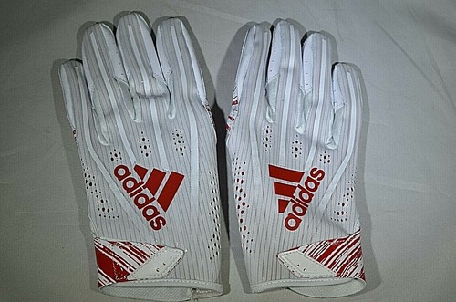 Adidas WHITE RED NFL ADZ 7.0 Football Gloves Receiver Tacky Grip 3X 4X m - Picture 8 of 9