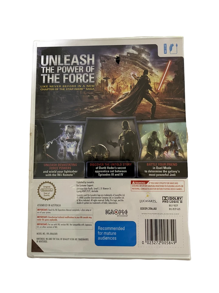 Star Wars The Force Unleashed | Wii | PAL | New & Sealed | AU Seller - Image 2 of 2