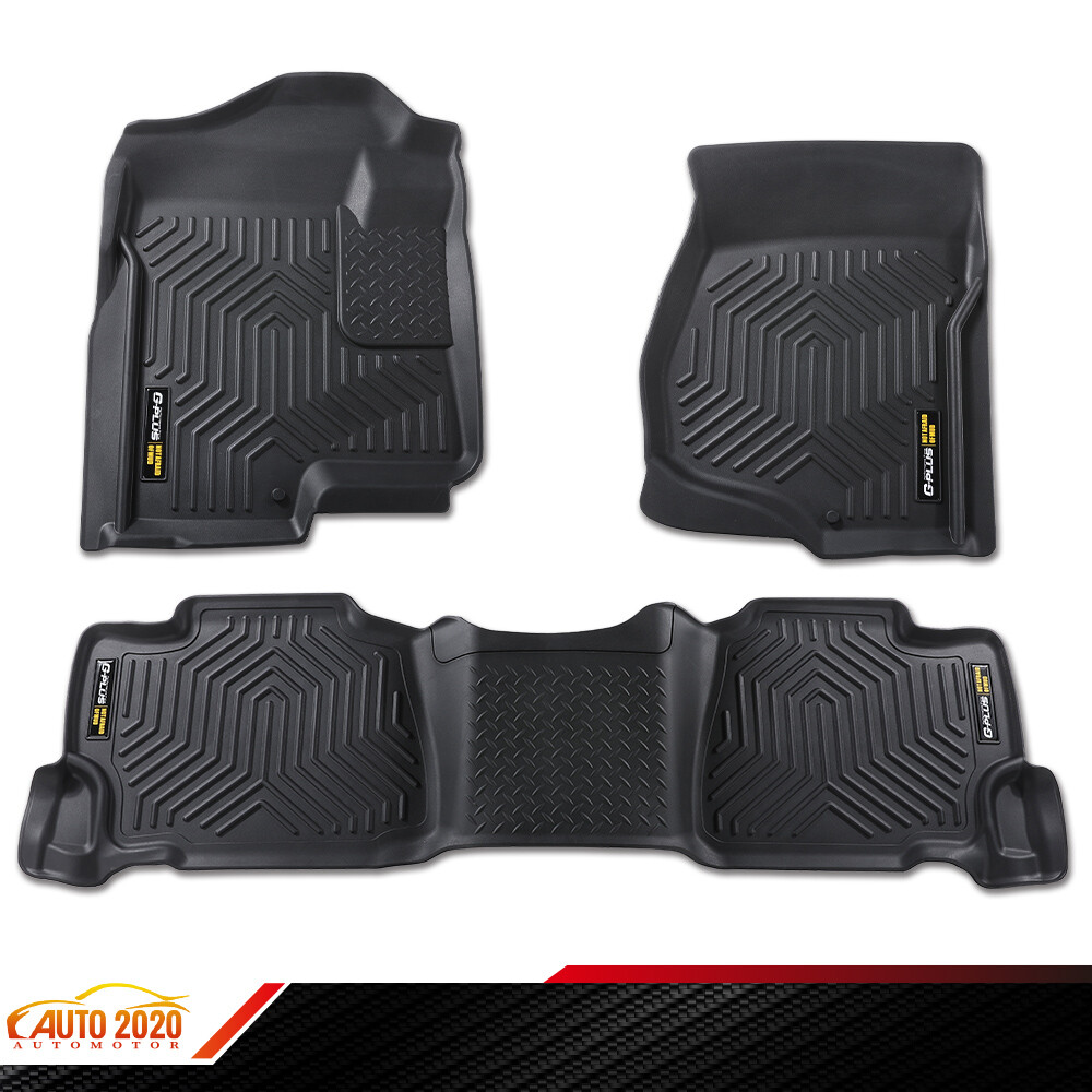 3D Floor Mats TPE Fit For 07-13 Silverado Sierra 1500 Crew Cab Waterproof Liners