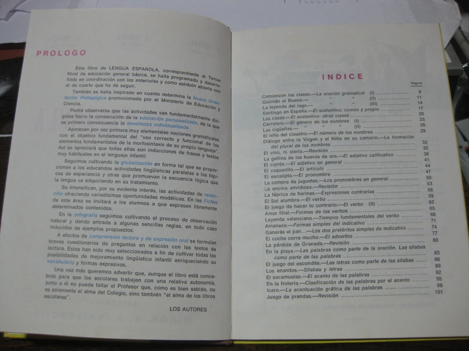 LIBRO TEXTO ESCOLAR ESCUELA LENGUA ESPAÑOLA 1 EGB ALVAREZ MIÑON 1971 NUEVO - Imagen 3 de 4