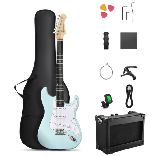 Donner Dst-80 Electric Guitar Amplifier Set Wood Grain Design Sss Pickup