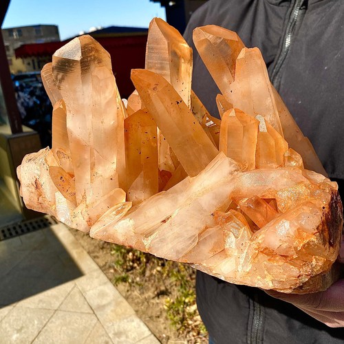38.06LB Natural yellow Quartz Stone Crystal Cluster Healing Stones Mineral - 第 7/16 張圖片