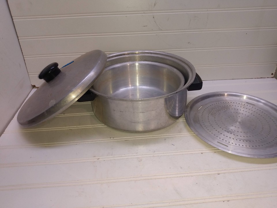 KitchenCraft Kitchen Craft 4Qt Aluminum Stock Pot Steamer Pan Double
