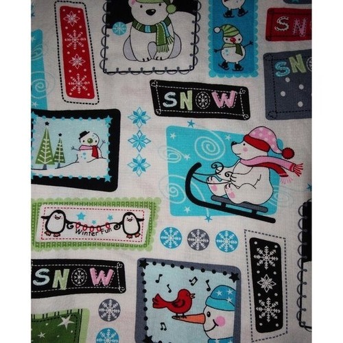 SB Scrubs Snowman & Polar Bear Winter Scrub Top XL Christmas medical nurse - Picture 9 of 10