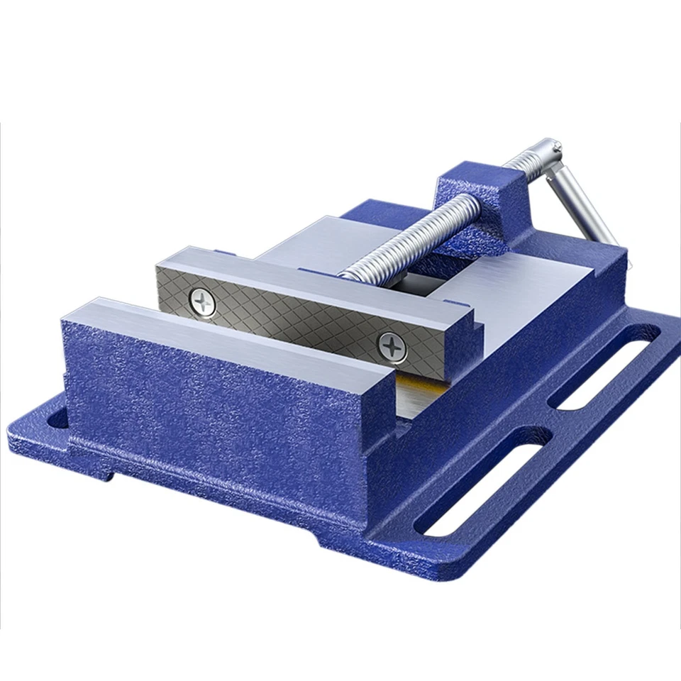 Abrazadera de tornillo de banco de 2,5" 3" 4" mesa taladro plano prensa fresadora de vicio azul Foto 2 de 4