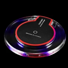 LED Charger Dock Qi Wireless Advanced Fast Charging Pad Station Universal