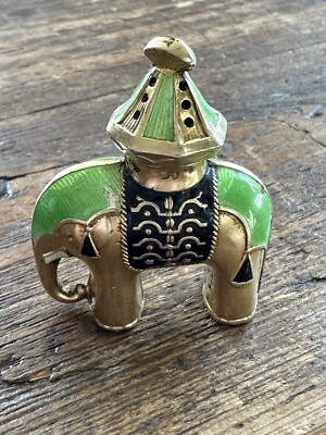 Tostrup Sterling Silber Emaille Salzstreuer Elefant Norwegen Norweger