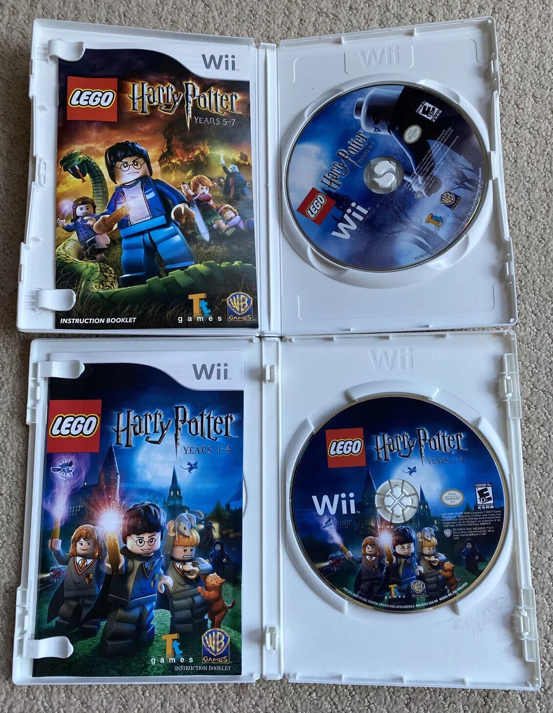 LEGO Harry Potter Years 1-4 and Years 5-7 (Nintendo Wii) With Manuals