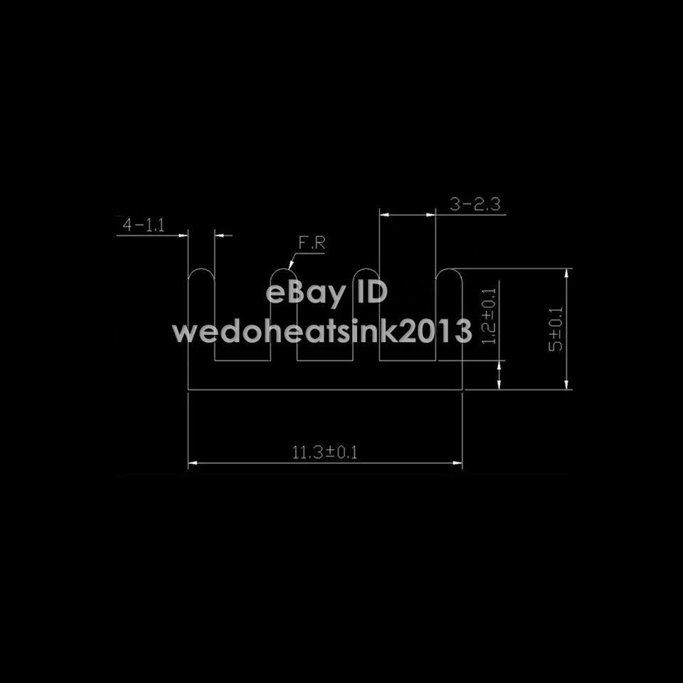 Disipador térmico de aluminio CPU extruido 16*11*5 mm 16x11x5 mm con cinta térmica 100 un. Foto 3 de 4
