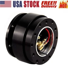 Universal Car Steering Wheel Quick Release Hub Adapter Off Kit Black Aluminum