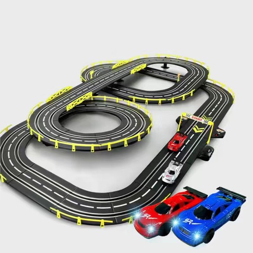 2 Player Racing Toy Set with Track Toy Assembly Game Holiday Gift for Kids