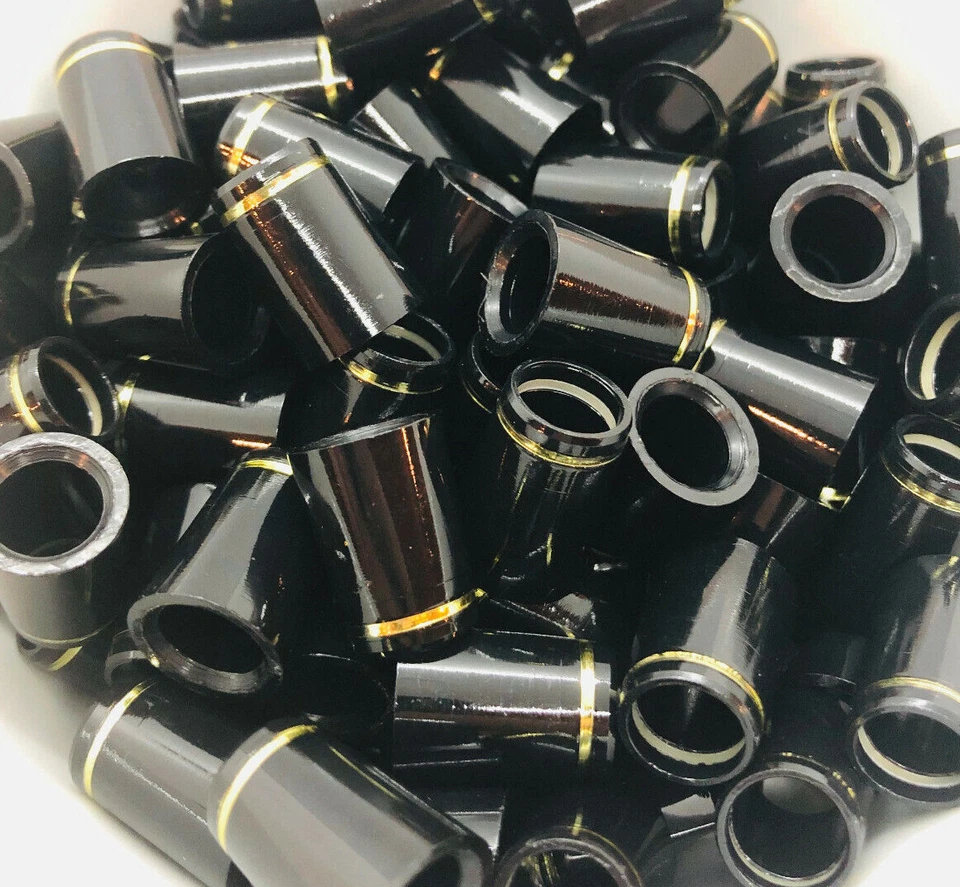 THE GOLF CLUB TRADER (12) Premium Quality Iron Ferrules Black w/ Gold Ring 0.75" - Choose .355 .370
