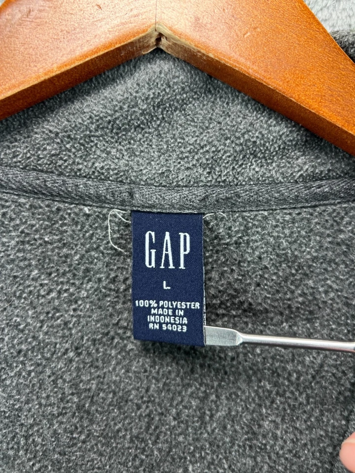 GAP Mujer Grande Gris Oscuro Chaqueta Polar Cremallera Completa Cuello Abrigo Informal Exterior Foto 3 de 4