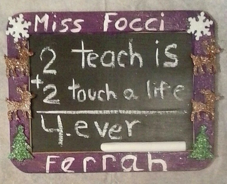 TEACHER GIFT, Chalkboard w/Inspirational Message, NEW, Wood Frame,7.563" x 5.75" - Image 4 of 4