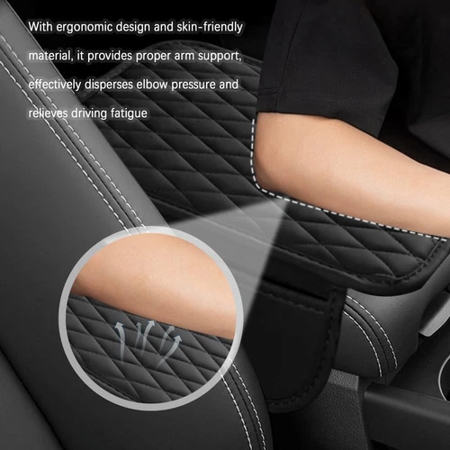 Car Armrest Pad Center Console Box Cover Leather Protector Cushion Accessories - Picture 10 of 14