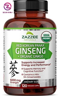 Zazzee USDA Organic Extra Strength Red Korean Panax Ginseng 20:1 Extract, 6000 m