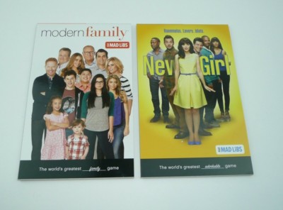 Adult Mad Libs 2 Book Lot - Modern Family and New Girl Game Books Party Fun Dork