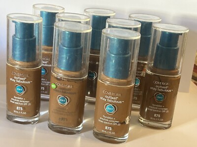 LOT 9 Covergirl Outlast 3 in 1 Stay Fabulous SPF Foundation #875 SOFT SABLE