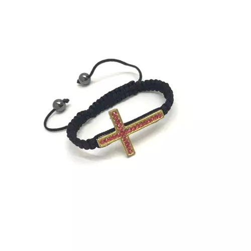 Sideways cross bracelet gold deals