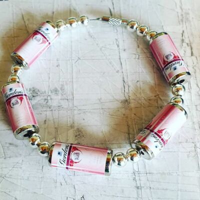 Einzigartiges ROSA GIN & TONIC ARMBAND Handarbeit DOSE Miniatur GORDON'S Geschenk G&T Mini