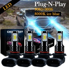 Combo 9005 9006 Ice Blue 8000k 60000lm 4pcs Led Headlight Kit Bulb High Low Beam