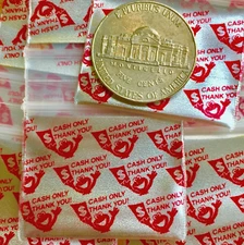 BaggiesSince1987- 12510-S ZIP SEAL DESIGN BAGS 1000PCS "CASH" SILVR, 👀Details🔽