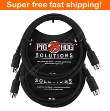2 Pack Pig Hog PMID06 6ft Midi Cable 5-Pin Connector Black Instrument Interface
