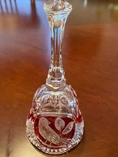 Hofbauer Byrdes Red Birds Lead Crystal Dinner Bell