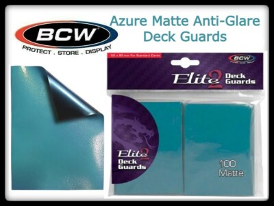 anti glare card sleeves 100 BCW Matte Deck Guards AZURE Sleeves For Standard Cards Protector  Anti-Glare
