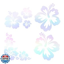 LAINLOY Hawaiian Hibiscus Flower Car Decal Sticker, Waterproof PET Decal, Car