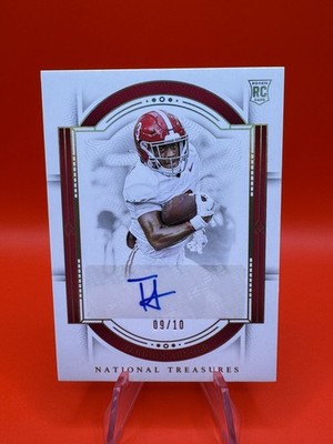Terrion Arnold 9/10 Gold Rookie Auto Panini National Treasures Collegiate 2024