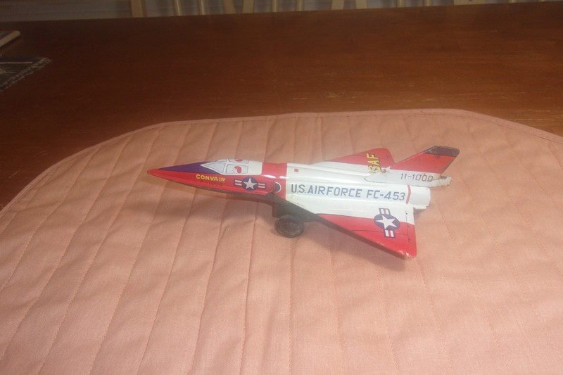 Vintage Tin Friction US Airforce FC-453 Convair Jet.