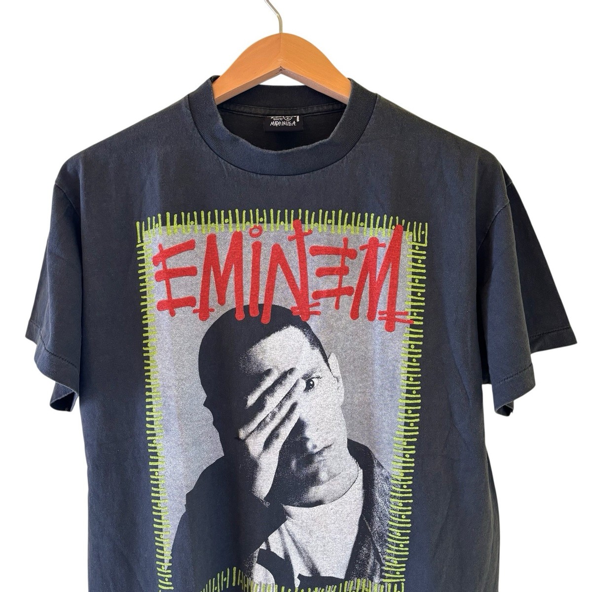 Vintage EMINEM & STUSSY Shirt Raptee Reprint L Tour Boot Hip