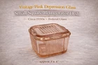 Vintage Pink Depression Glass Refrigerator Dish w/ Lid 4" Ribbed Federal Glass