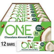 ONE Protein Bars, Chocolate 2.12 Ounce Pack of 12 , Almond Bliss