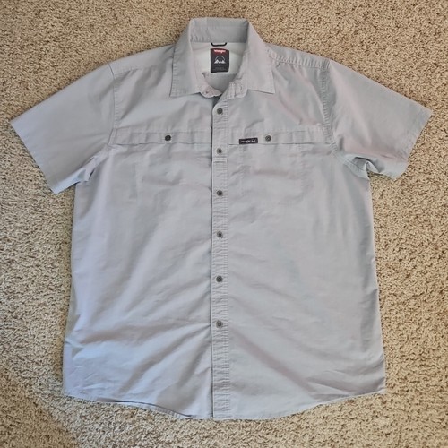 Wrangler Hemd Herren Large grau belüftet Angeln Wandern Freizeit Kurzarm