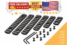 6 Pack Lock Picatinny Rail Aluminum 3/5/7/9/11/13 Slot Set M-Lok Picatinny Rail