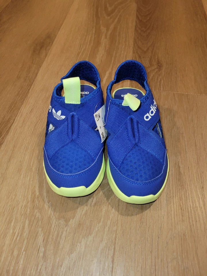 ADIDAS 360 Swim Ready Toddler Boys Sneaker Sandals Blue & Neon Size 12K New - Image 2 of 4