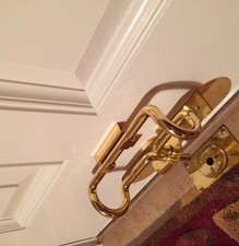 The Door Club Home Security lock, Strong Resist Anti Burglar Device, brass/white