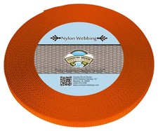 Country Brook Design  3/8 Inch Orange Heavy Duty Nylon Webbing, 10 Yards