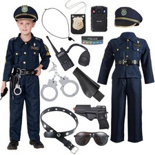 Kids Police Officer Costume Outfit Halloween Cosplay Set For 3T 4 Years