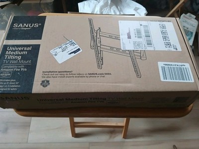SANUS Universal Medium Tilting TV Wall Mount Black Tilts Up 5° Down 10°, 32''-55''
