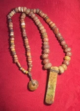 Ancient Carnelian Beads and Jade Neolithic Period 35” Long Necklace Indonesia
