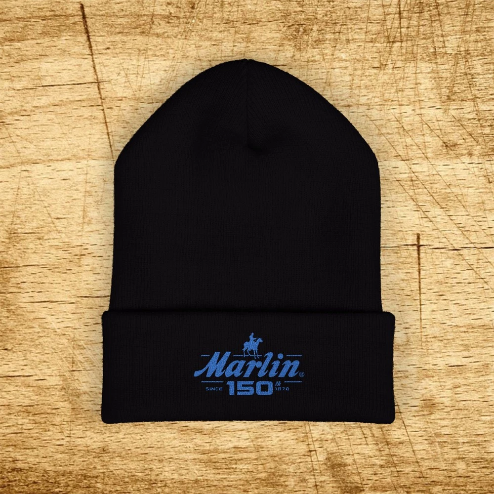 Marlin Guns 150 Years Firearms Embroidered Classic Winter Black Beanie Hat